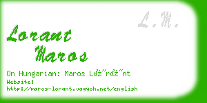 lorant maros business card